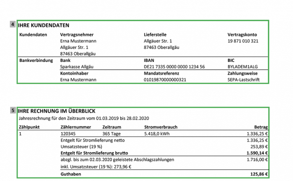 Ihre Kundendaten und Ihre Rechnung im Überblick